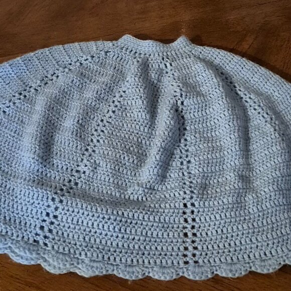 Girl's Cape, Hand-Knitted / Crocheted, w Buttons Vintage Excellent Pink One Size - Picture 2 of 5